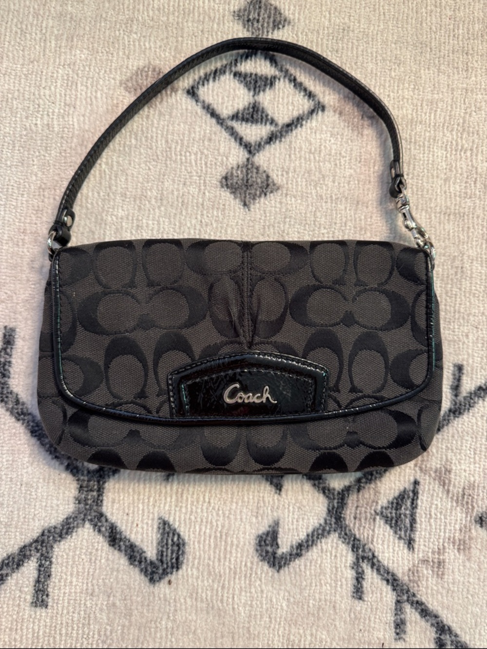 Coach Black Signature Canvas Clutch Purse